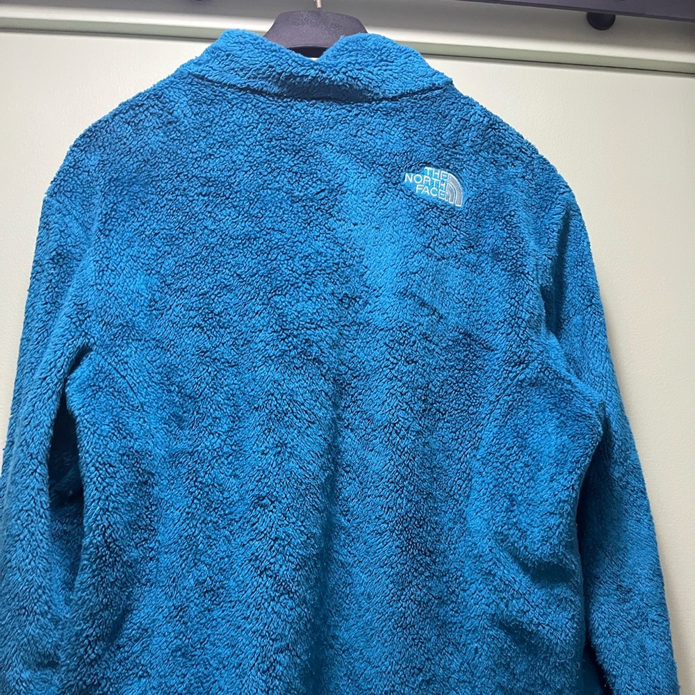 The north face teal blue zip up jacket